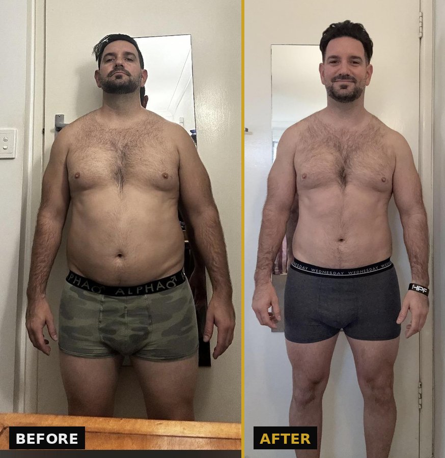Mick's before and after transformation