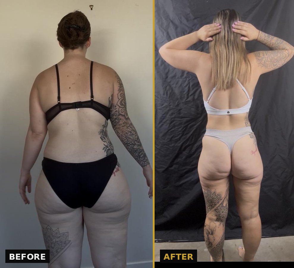 Jemma's before and after transformation