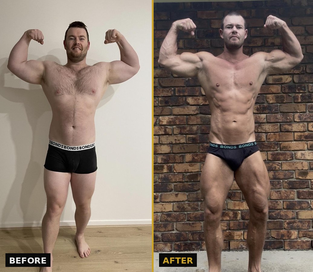 Mitch's before and after transformation