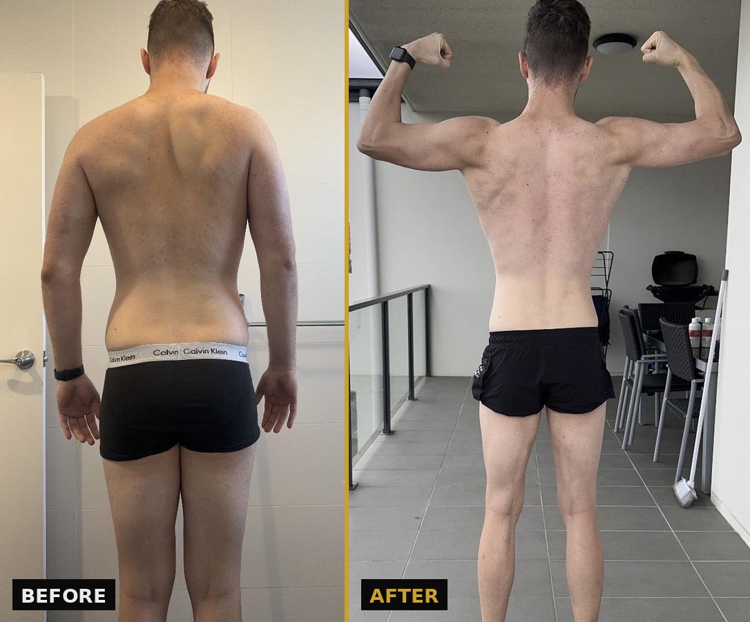 Connor's before and after transformation
