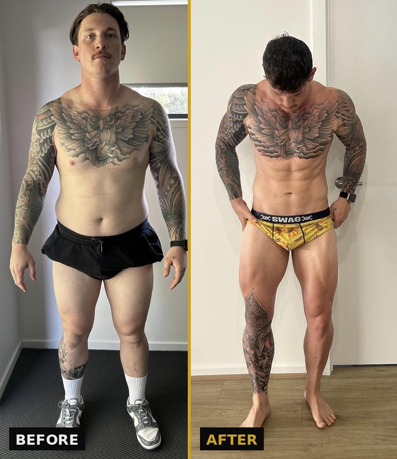 Micheal's before and after transformation