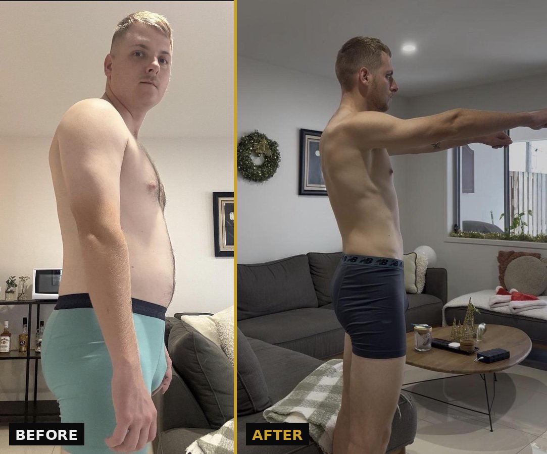 Branden's before and after transformation