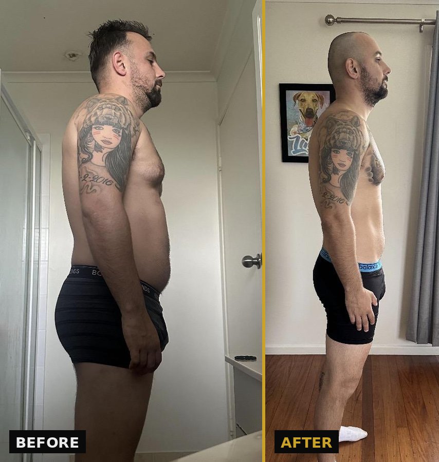 Christian's before and after transformation