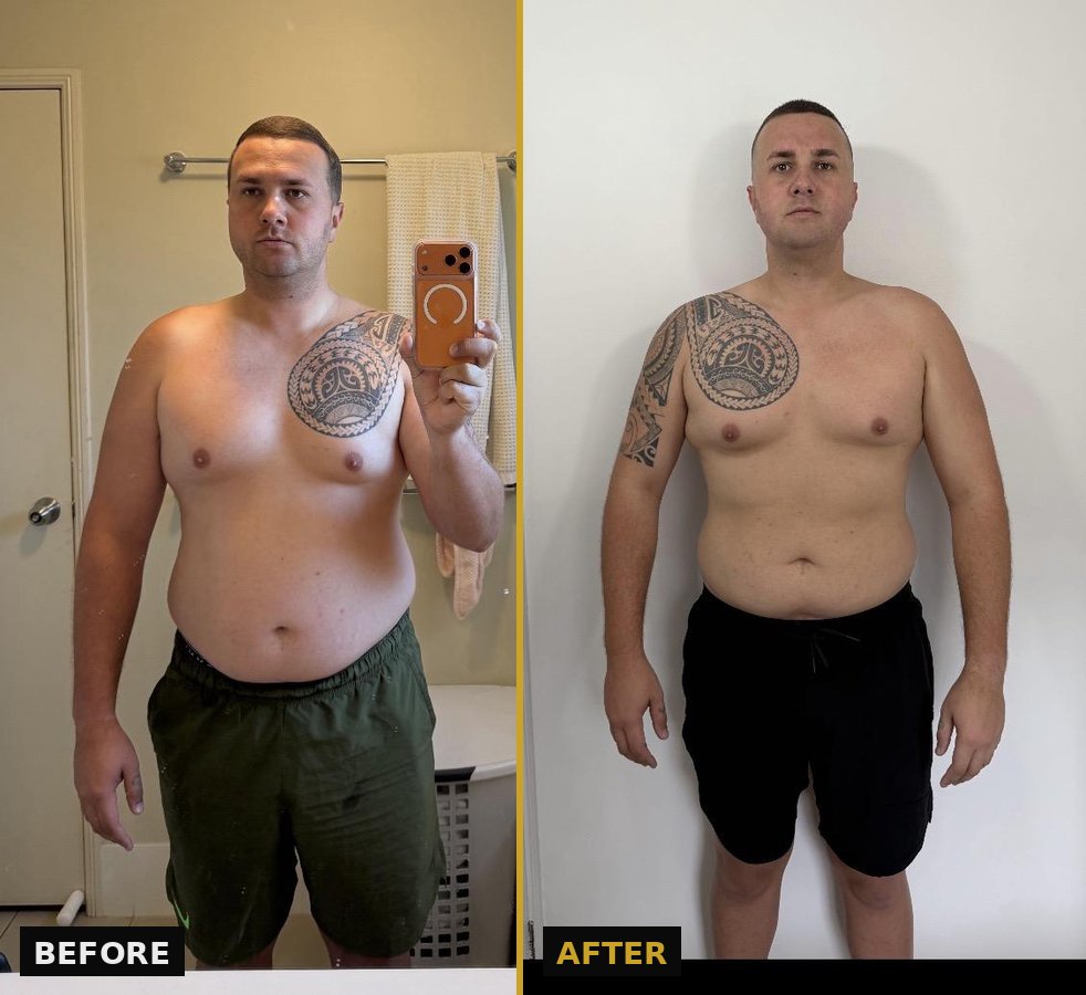 Juan's before and after transformation