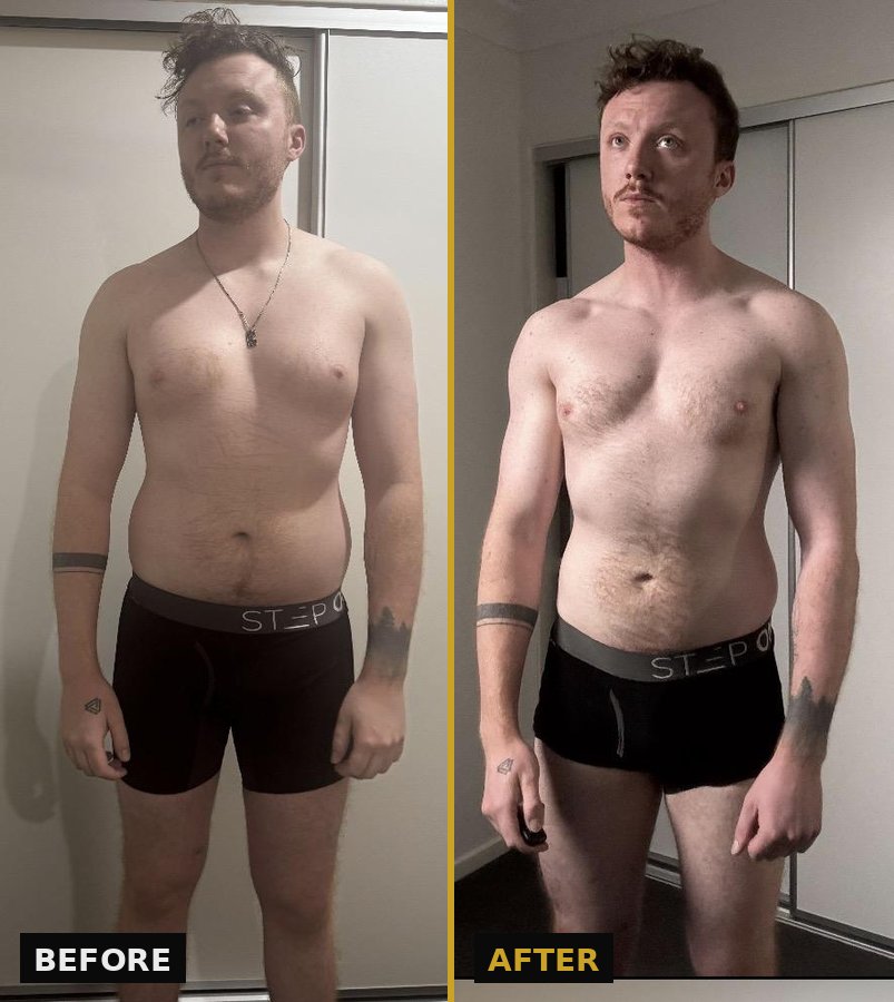 Ethan's before and after transformation
