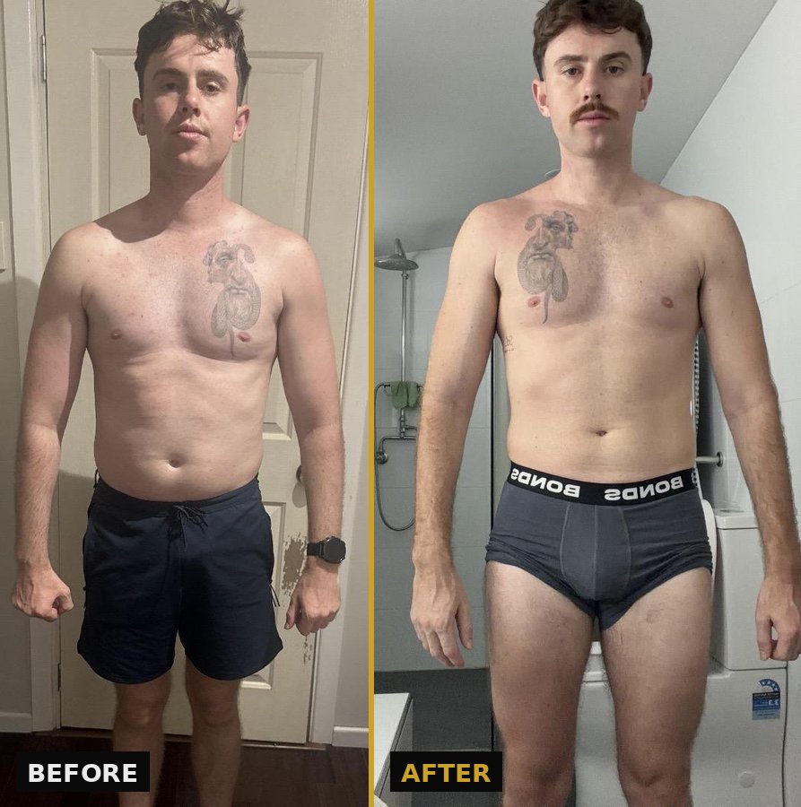 Sam's before and after transformation